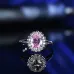 28Popular fashion simple white gold heart-shaped pink opal ring #999914512