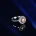 30Popular fashion simple white gold heart-shaped pink opal ring #999914512
