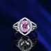 34Popular fashion simple white gold heart-shaped pink opal ring #999914512