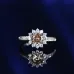 6Popular fashion simple white gold heart-shaped pink opal ring #999914512