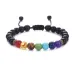 18Black volcanic stone handmade beaded bracelet yoga bracelet natural stone jewelry #9115665