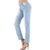 4Foreign trade women's high elastic slim hole jeans Amazon Women's medium waist large denim black pants #99115717