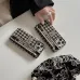 9Christian Dior iPhone 13/ Phone 13 Pro /Phone 13 Pro Max /Phone 12 / 11 Fabric Embroidered Wrist Strap Half Case #999925251