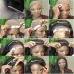 15New matte high temperature silk chemical fiber front lace headgear mixed color long straight hair #999933361
