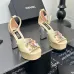 5Chanel high-heeled sandals, sheepskin, heel height: 11cm #A53217