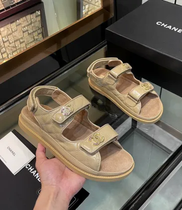 Chanel shoes for Women Chanel sandals CC Logo Dad Sandals #A48701