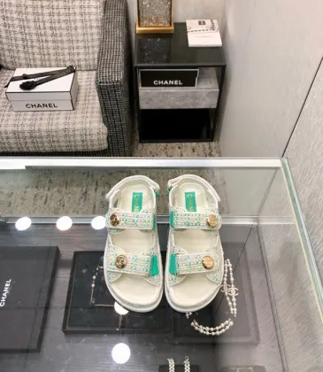 Chanel shoes for Women Chanel sandals Crochet Fashion Green #A48692