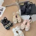 1Women's Chanel Tweed Platform Sandals with Pearl Embellishments #A45802