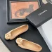 4Chanel Light Brown Leather CC Camellia Ballet Flats Heel height:1.5cm #A53192