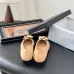 5Chanel Light Brown Leather CC Camellia Ballet Flats Heel height:1.5cm #A53192