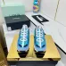 13Chanel Denim Suede Calfskin Neon Orange CC Logo Trainers #A53211