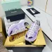 18Chanel Denim Suede Calfskin Neon Orange CC Logo Trainers #A53211