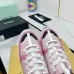 21Chanel Denim Suede Calfskin Neon Orange CC Logo Trainers #A53211