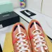 3Chanel Denim Suede Calfskin Neon Orange CC Logo Trainers #A53211