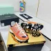 4Chanel Denim Suede Calfskin Neon Orange CC Logo Trainers #A53211