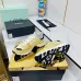 8Chanel Denim Suede Calfskin Neon Orange CC Logo Trainers #A53211