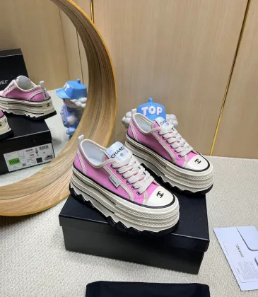 Chanel shoes for Women's Chanel Sneakers Thick sole Pink #A48857