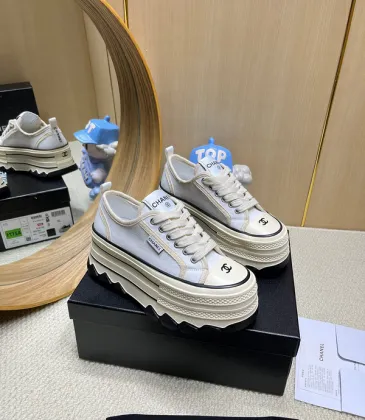 Chanel shoes for Women's Chanel Sneakers Thick sole White #A48851
