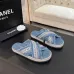 9Chanel shoes for Women's Chanel slippers Black/White/Blue #A47888