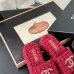 13Chanel shoes for Women's Chanel slippers Black/White/Red #A47908