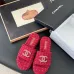 16Chanel shoes for Women's Chanel slippers Black/White/Red #A47908