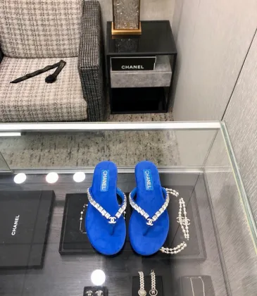 Chanel shoes for Women's Chanel slippers Kid suede Fashion Diamond BLue/Brown/Black #A48696