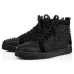 18Christian Louboutin designer shoes Studded Spikes triple black red suede leather men women flat bottoms luxury casual shoes fashion Sneakers 36-47 #956071