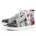 10Christian Louboutin designer shoes Studded Spikes triple black red suede leather men women flat bottoms luxury casual shoes fashion Sneakers 36-47 #956071
