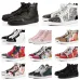 1Christian Louboutin designer shoes Studded Spikes triple black red suede leather men women flat bottoms luxury casual shoes fashion Sneakers 36-47 #956071