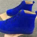 9Christian Louboutin Louis Flat Veau Velours Electric Blue High Top Men Sneaker #9120854