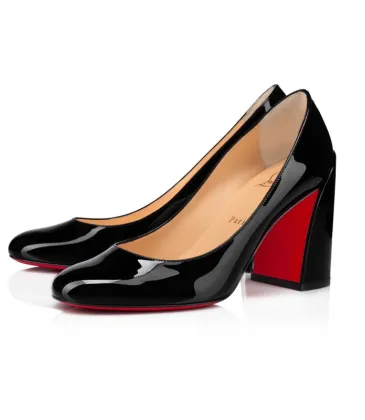 Women's CL Pumps Christian Louboutin Miss Sab 85MM Patent Leather Black Pumps #A53126