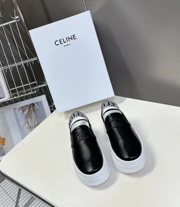 CELINE BLOCK WEDGE MULE IN CALFSKIN AND TEXTILE WITH CELINE JACQUARD #A48951