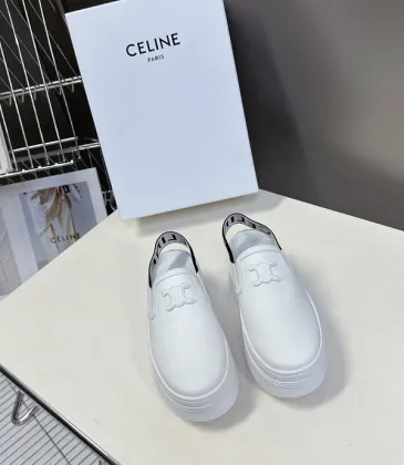 CELINE BLOCK WEDGE MULE IN CALFSKIN AND TEXTILE WITH CELINE JACQUARD #A48954