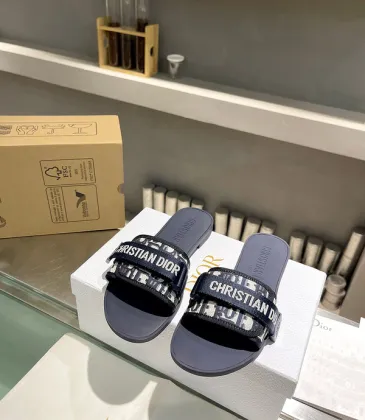 Dior Shoes for Dior Slippers for women Dway Embroidered Cotton Chrstian #A48929