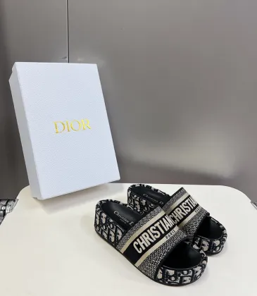 Dior Shoes for women Embroidered Christian Platform Slippers #A48948