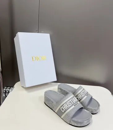 Dior Shoes for women Embroidered Christian Platform Slippers #A48949