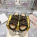 1Fendi shoes for women Mauve black FF jacquard velvet slides #A49022