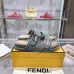 5Fendi shoes for women Mauve blue FF jacquard velvet slides #A49021