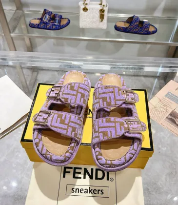 Fendi shoes for women Mauve pink FF jacquard velvet slides #A49020