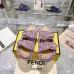 1Fendi shoes for women Mauve pink FF jacquard velvet slides #A49020