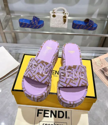 Fendi shoes women FF denim flatform slides #A49024