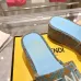 4Fendi shoes women FF denim flatform slides Blue #A49028