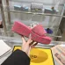 4Fendi shoes women FF denim flatform slides Pink #A49026