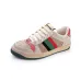 72022 chip version GUCCI small dirty shoes women's leather retro shoes color-blocking old flowers do old dirty shoes casual shoes #999924019