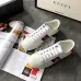 3Gucci Bee White sneakers cowhide casual shoes sheepskin inside for men or women #996548