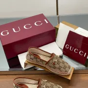 Gucci Shoes for Women Gucci Flats Horsebit GG Canvas espadrilles in burgundy #A49568