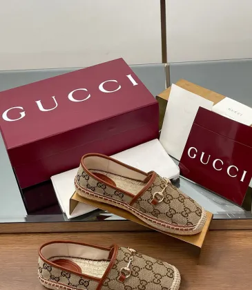 Gucci Shoes for Women Gucci Flats Horsebit GG Canvas espadrilles in burgundy #A49568