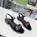 1Gucci Shoes for Women Patent Leather Ankle Strap Flat Sandals Black #A48750