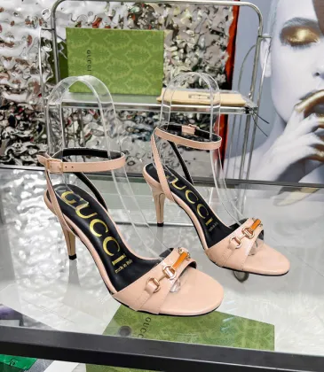 Gucci Shoes for Women Patent leather ankle strap high heel sandals Flesh color #A48755