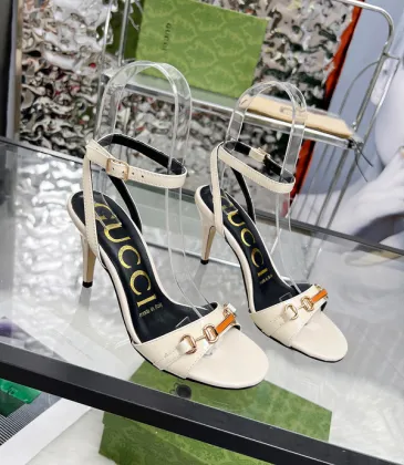 Gucci Shoes for Women Patent leather ankle strap high heel sandals White #A48753